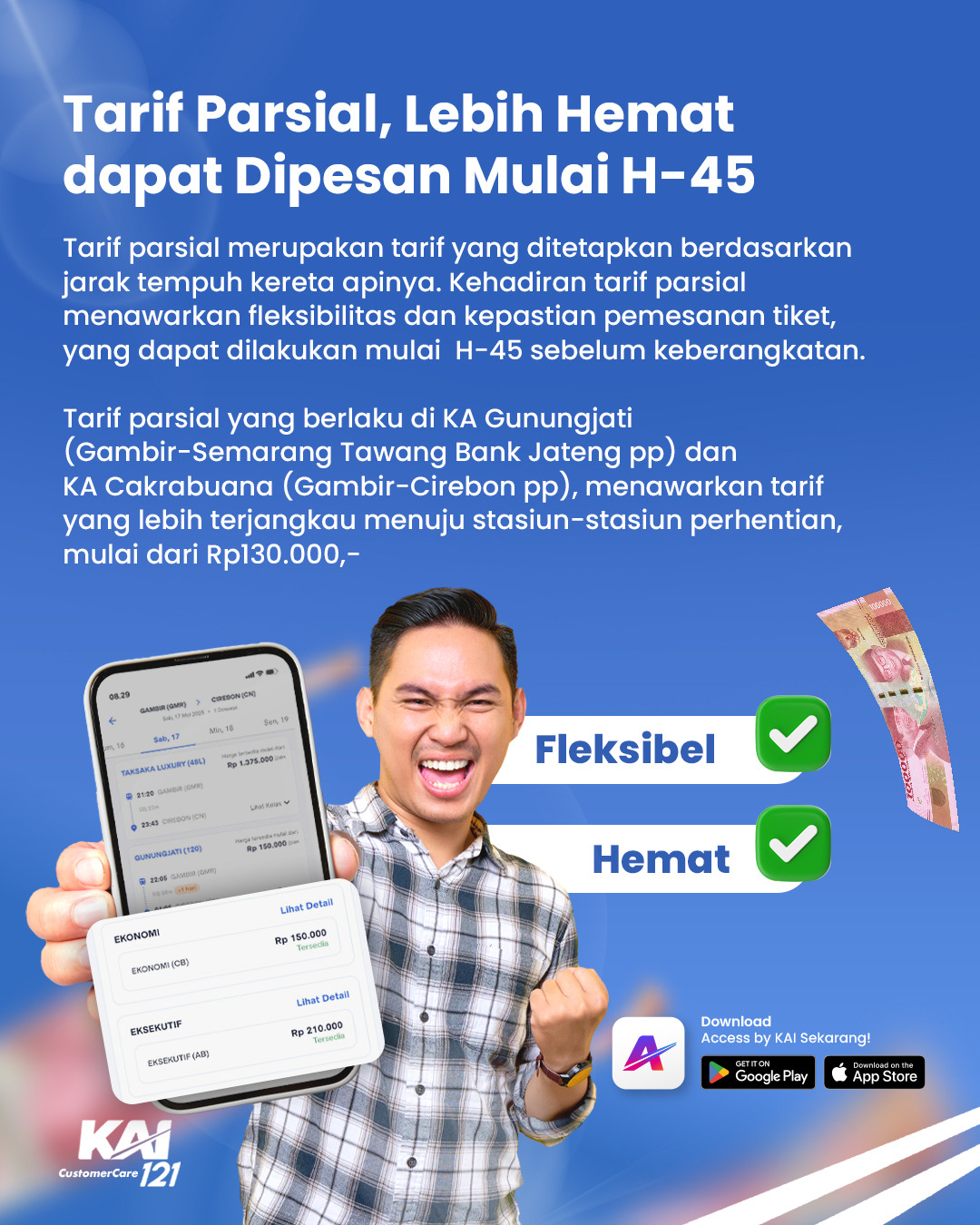 KAI Daop 1 Hadirkan Solusi Mobilitas Terjangkau Lewat Tarif Parsial KA Gunungjati dan Cakrabuana